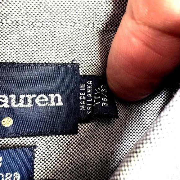 Polo Ralph Lauren Yarmouth Shirt Men Gray 17.5 36/37 Flesh Pony Button Down L/S - Picture 4 of 8